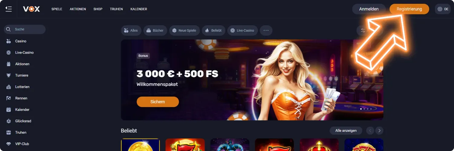 Vox Casino Anmeldung
