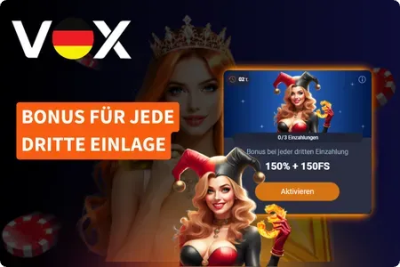 Vox Casino Dritter Einzahlungsbonus