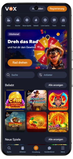 Besuche die offizielle Website von Vox Casino