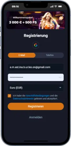 Schritt 2 — Registrierung und Anmeldung